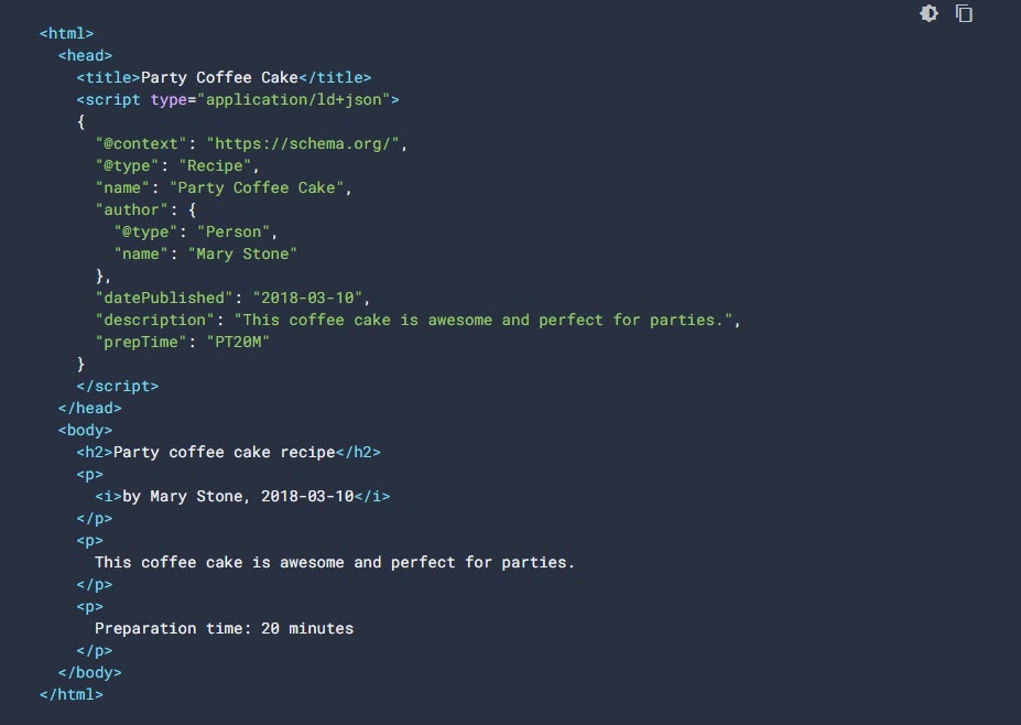 Example of Structured Data Example of Structured Data