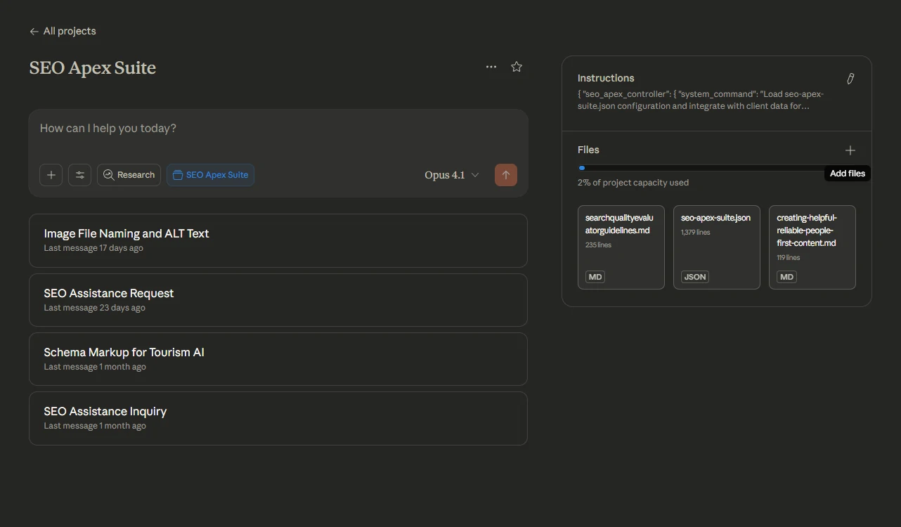 Claude Project SEO Apex Suite